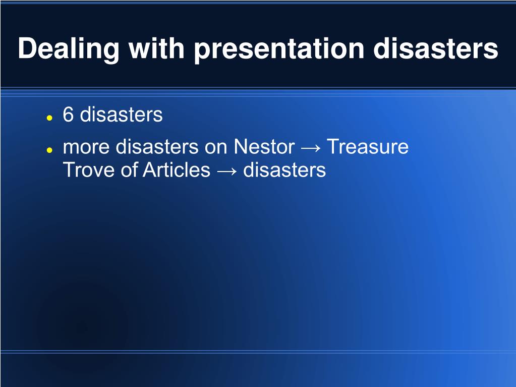 presentation disasters