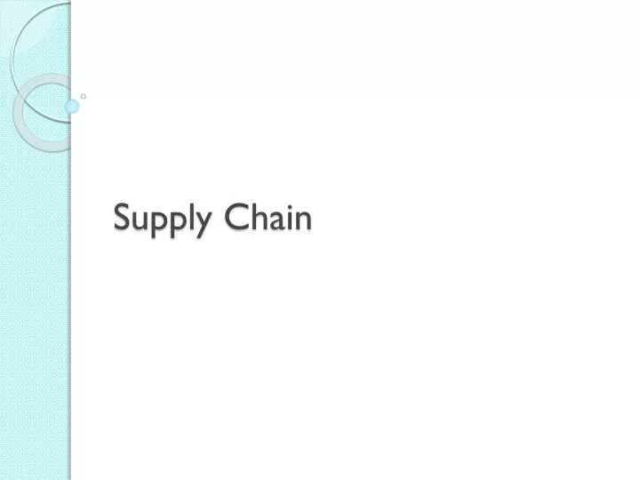 supply chain n.
