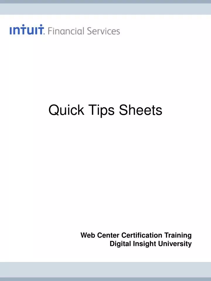 quick tips sheets n.