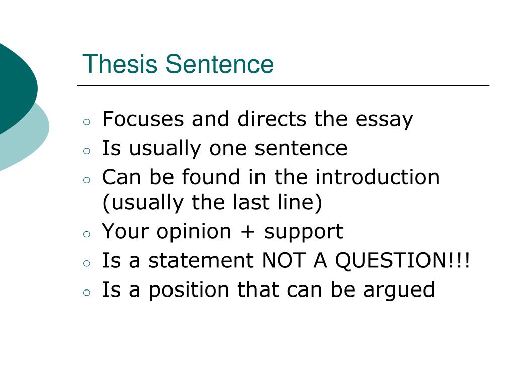 thesis in the sentence