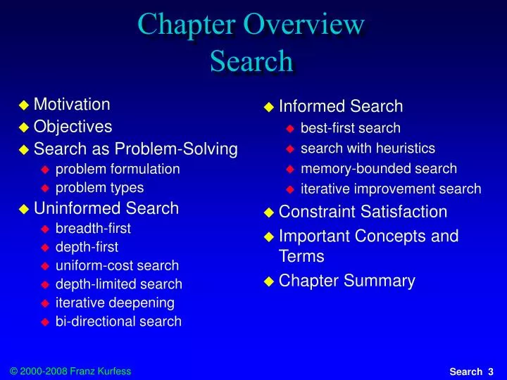 chapter overview search n.