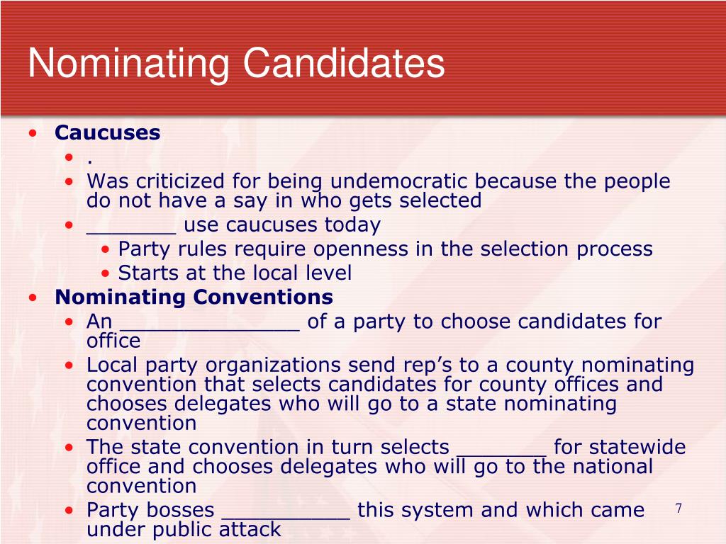 presentation of the candidates meaning