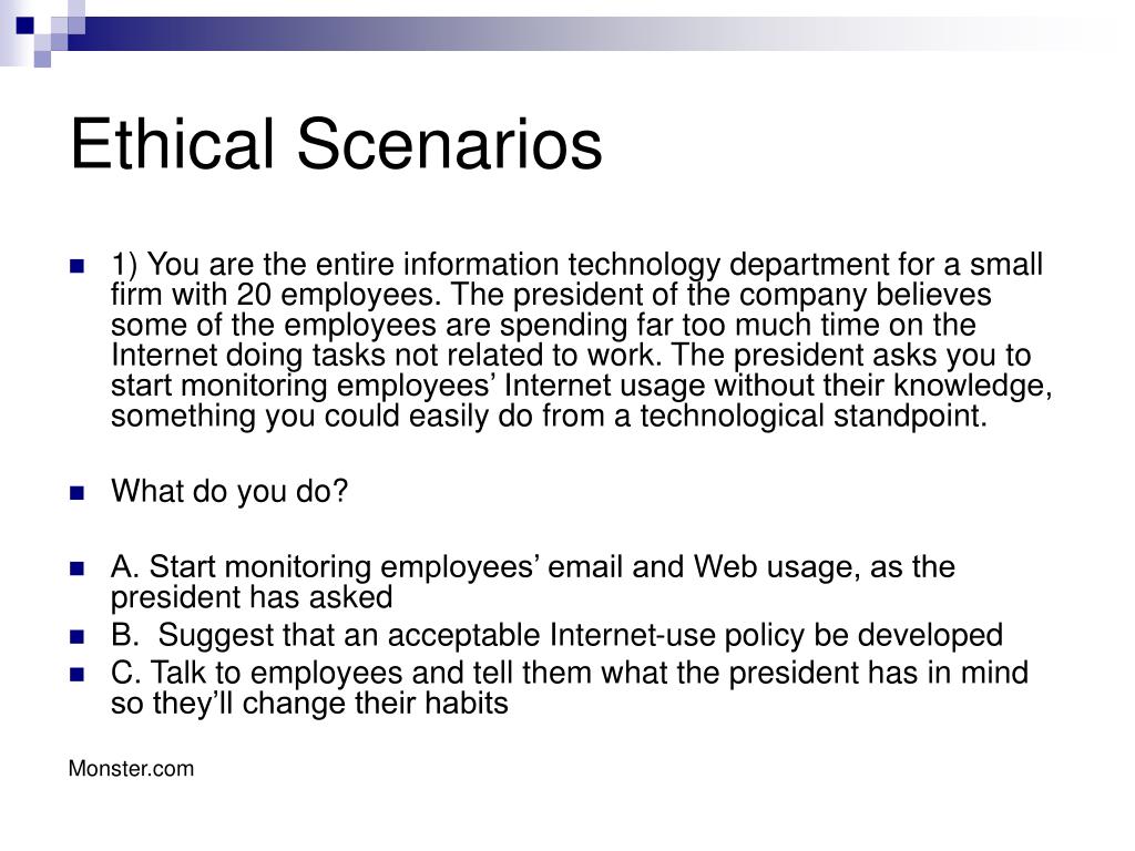 Business Ethics Scenarios For Students PPT - IS/IT Ethics PowerPoint Presentation, free download - ID:6843661