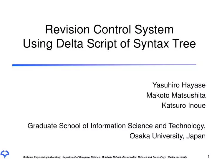 PPT Revision Control System Using Delta Script of Syntax Tree