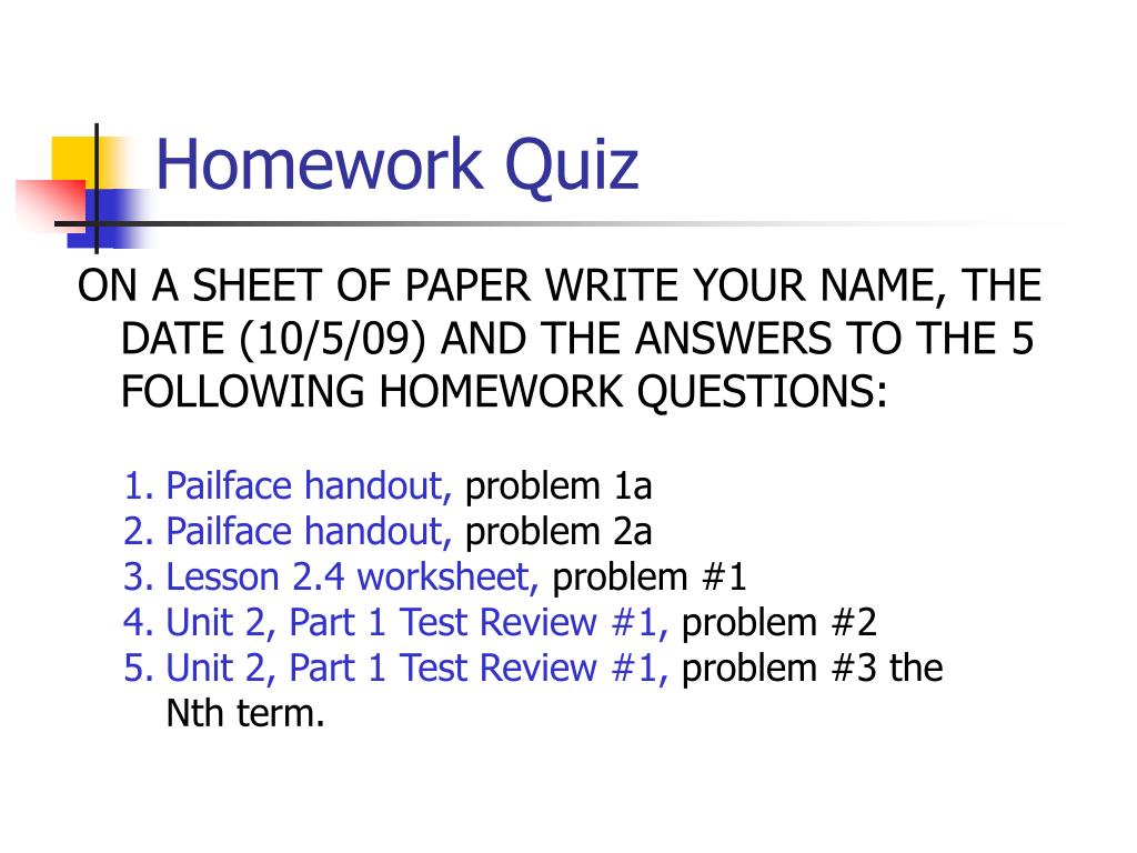 what is a homework quiz