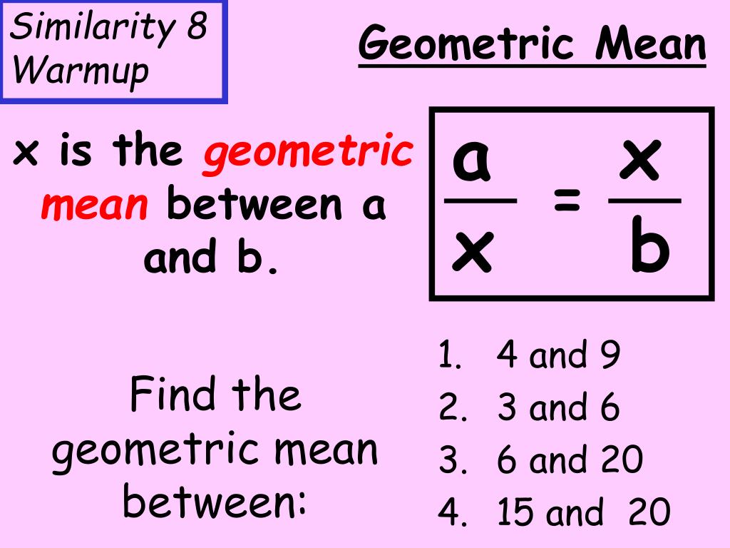 geometric mean assignment