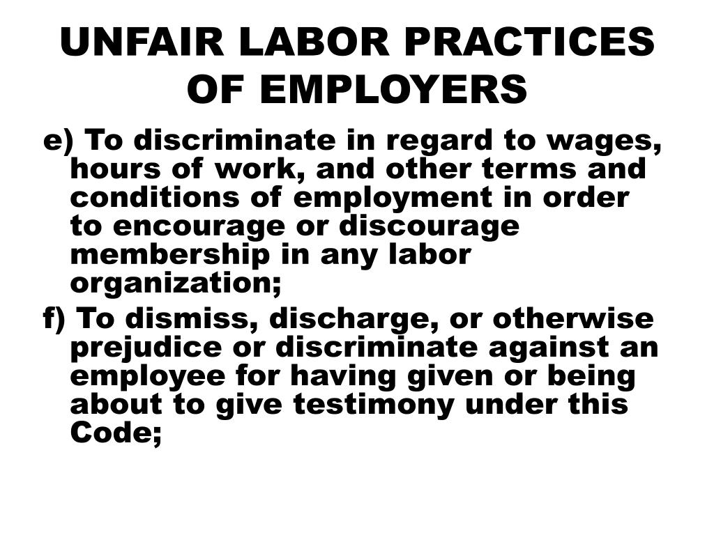 case study on unfair labour practices