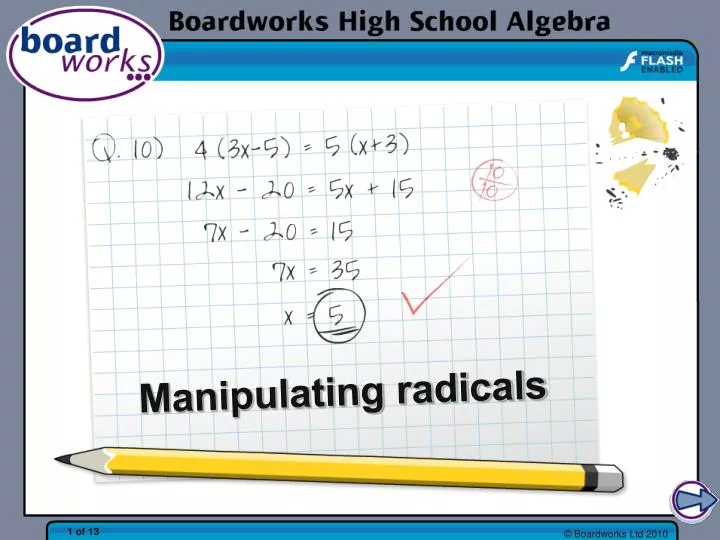 PPT Manipulating radicals PowerPoint Presentation, free