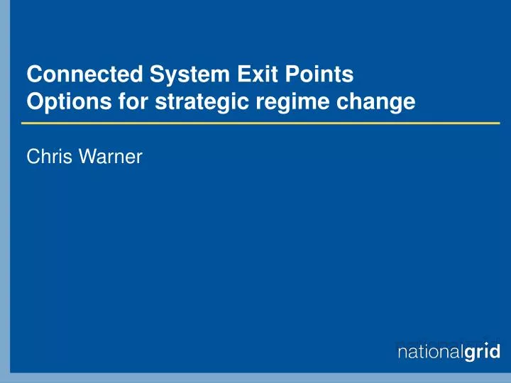 connected system exit points options for strategic regime change n.