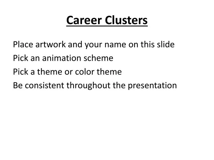 career clusters n.