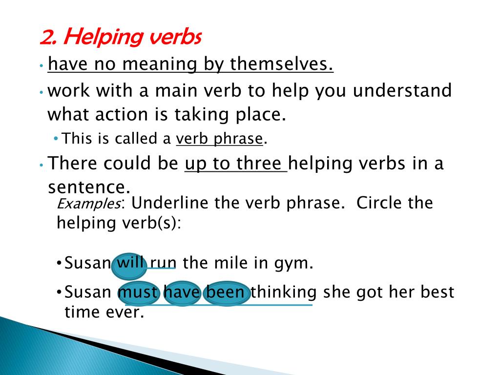 presentation of verb
