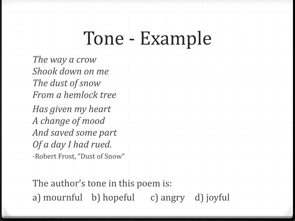 examples of tone in literature