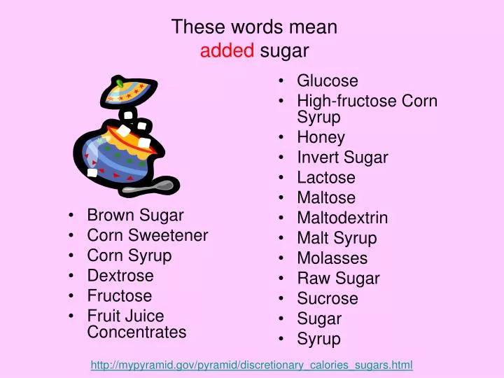 PPT These words mean added sugar PowerPoint Presentation, free
