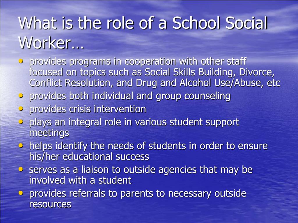 school social worker presentation topics