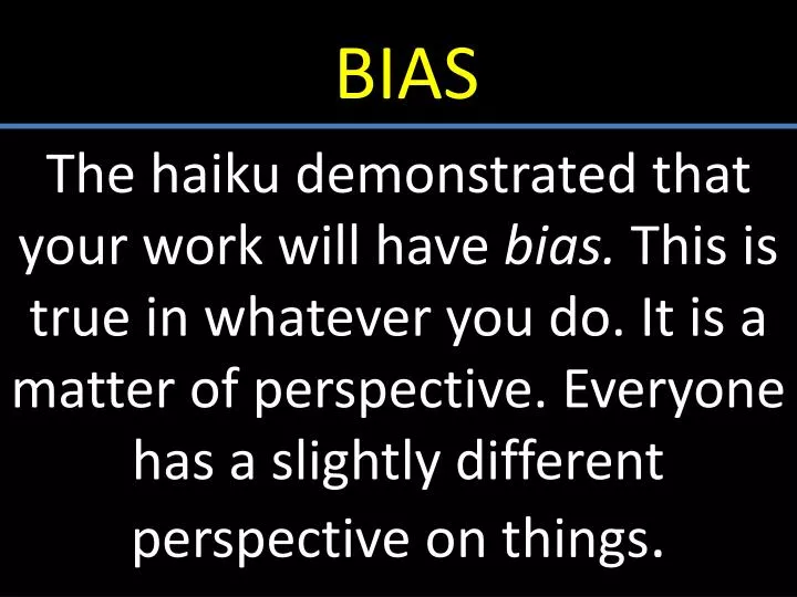 PPT - BIAS PowerPoint Presentation, free download - ID:6850103