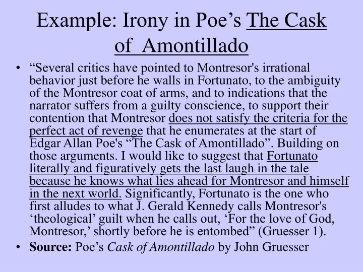 an analysis of the mood in the cask of amontillado The full text of the cask of amontillado by edgar allan poe, with vocabulary words and definitions. an analysis of the mood in the cask of amontillado The full text of the cask of amontillado by edgar allan poe, with vocabulary words and definitions.