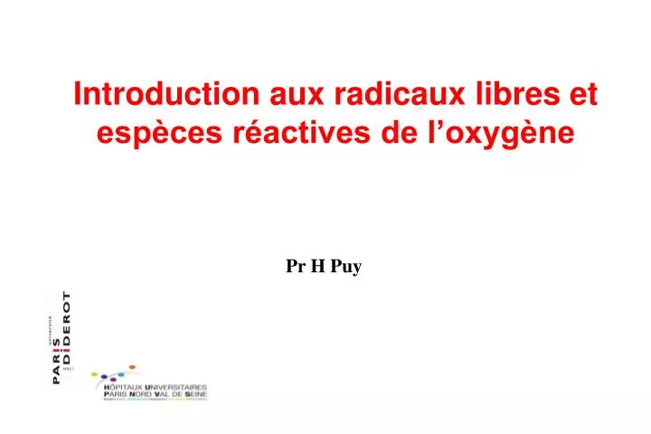 introduction aux radicaux libres et esp ces r actives de l oxyg ne n.