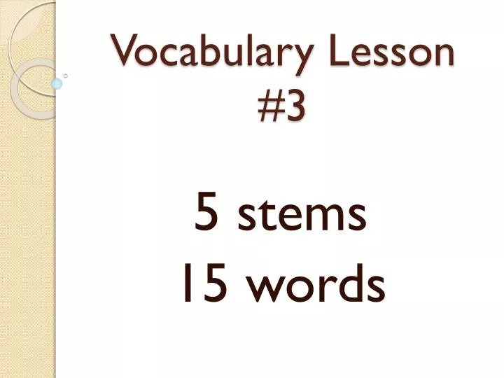 vocabulary lesson 3 answer key
