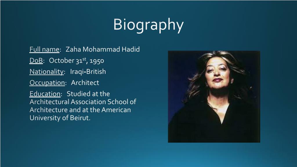 zaha hadid biography ppt
