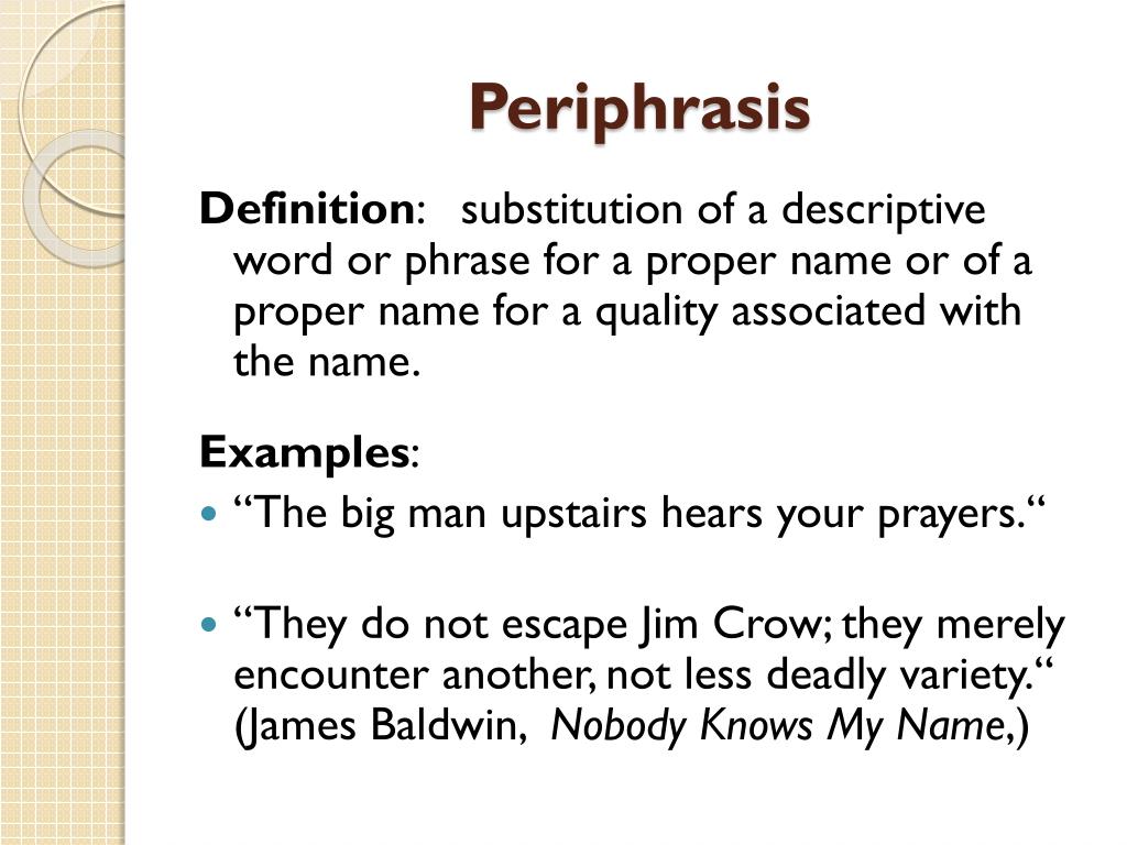 examples of periphrasis in literature