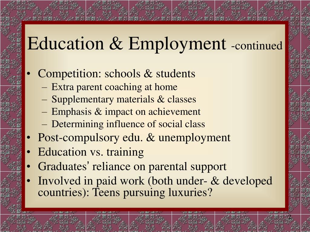 education and employment unit 1