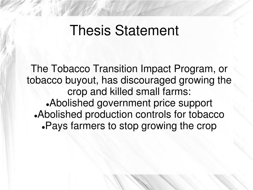 thesis statement on tobacco use