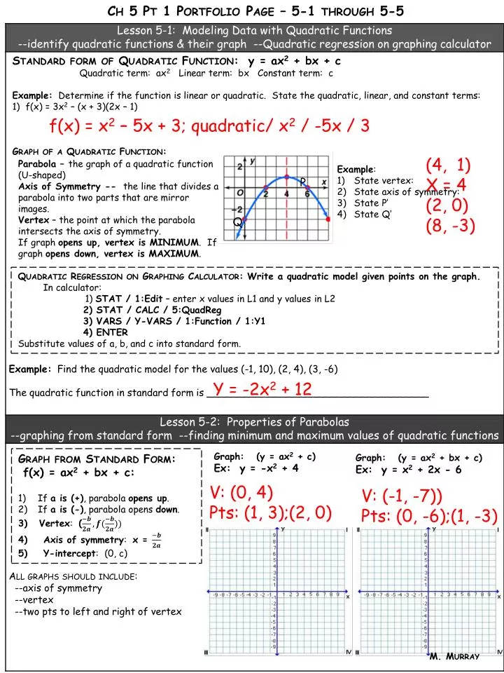 Ppt Standard Form Of Quadratic Function Y Ax 2 Bx C Powerpoint Presentation Id