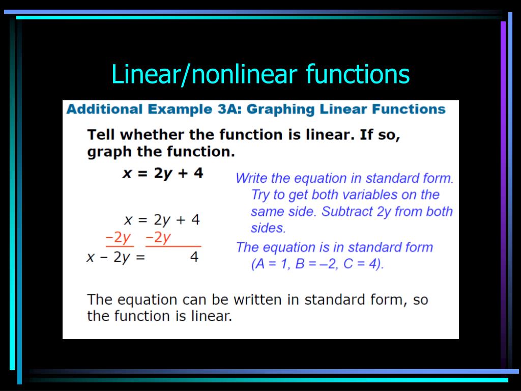 PPT - 806.3.7 Linear/nonlinear Functions PowerPoint Presentation, Free ...