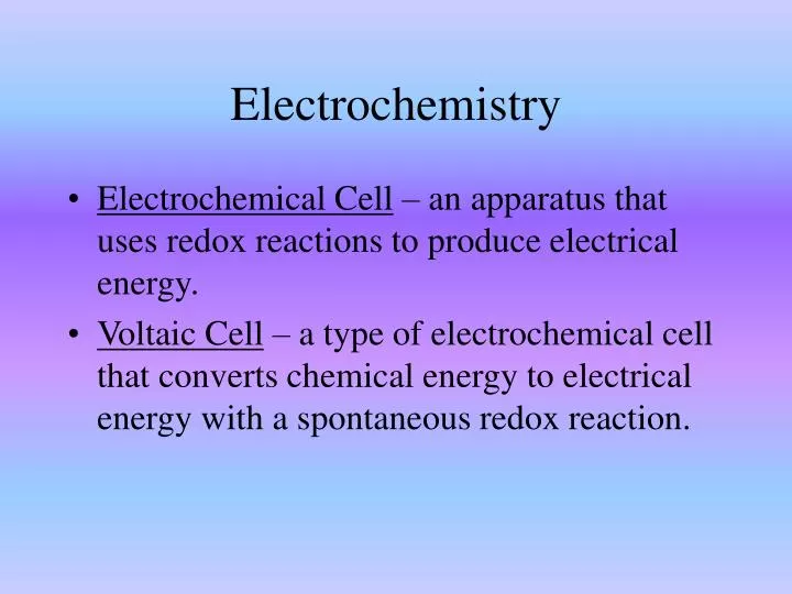 PPT Electrochemistry PowerPoint Presentation, free download ID6855134