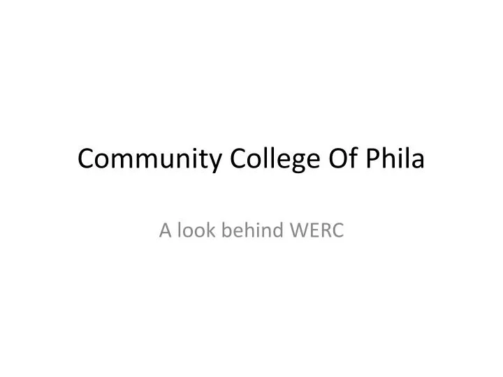 community college of phila n.
