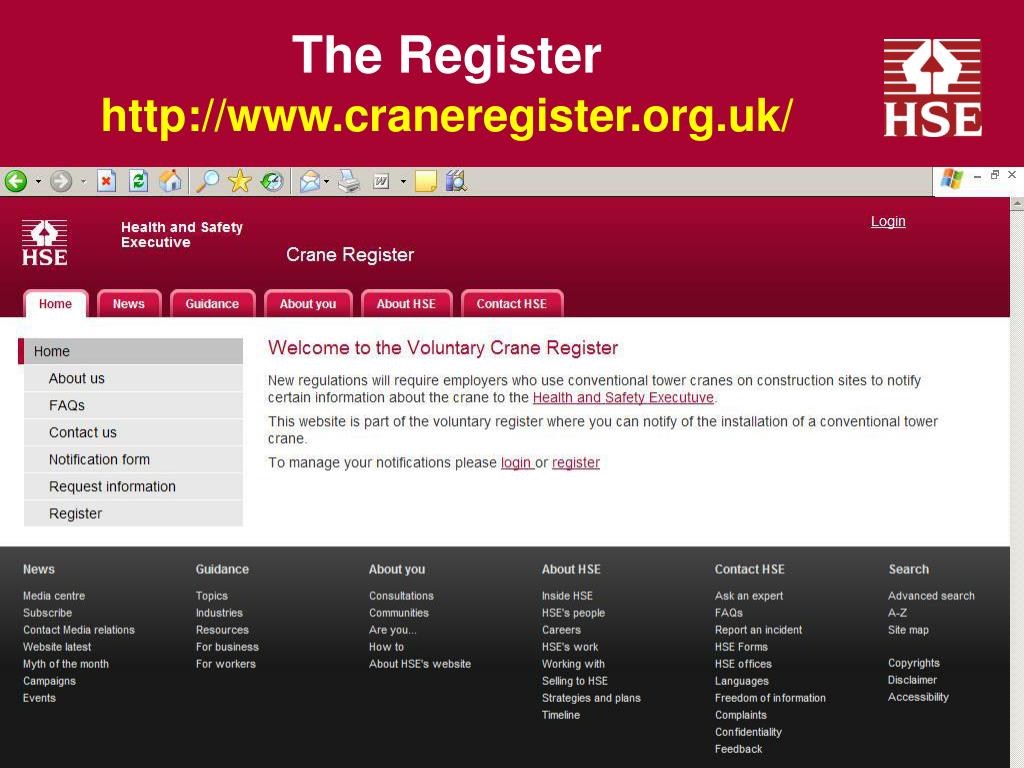 PPT Notification of Conventional Tower Cranes Regulations 2010