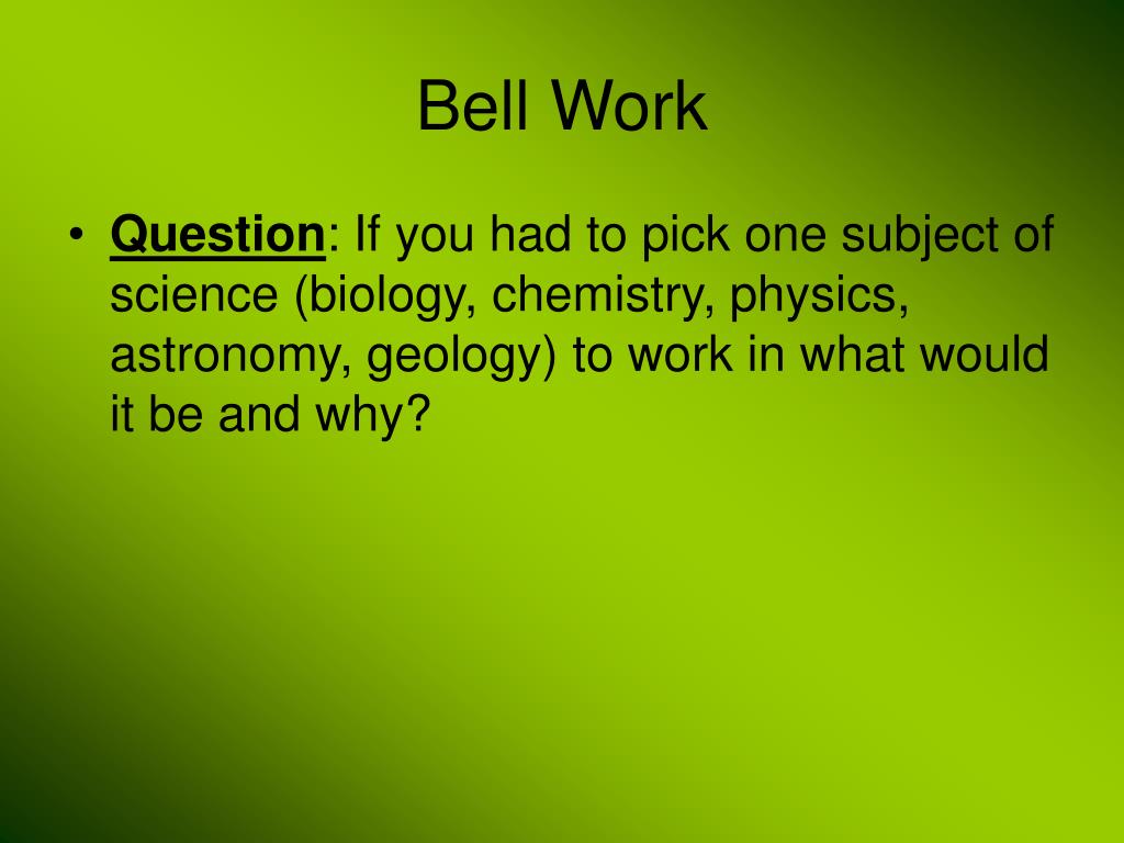 PPT BellWork PowerPoint Presentation, free download ID6855700