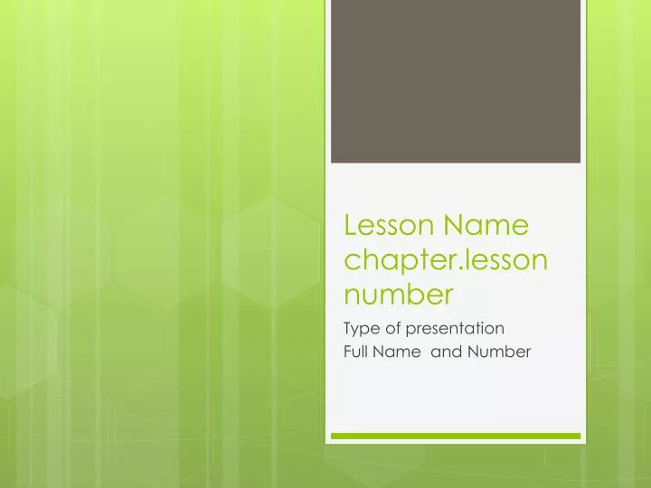 lesson name chapter lesson number n.