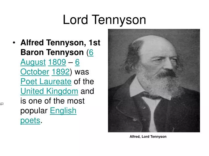 Ppt Lord Tennyson Powerpoint Presentation Free Download Id 6859220