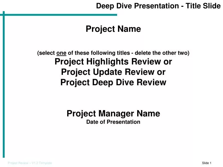 deep dive presentation title slide n.
