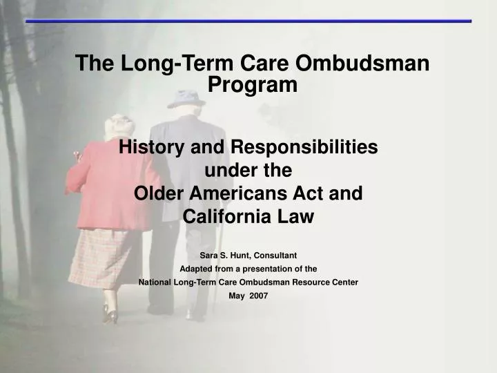the long term care ombudsman program n.