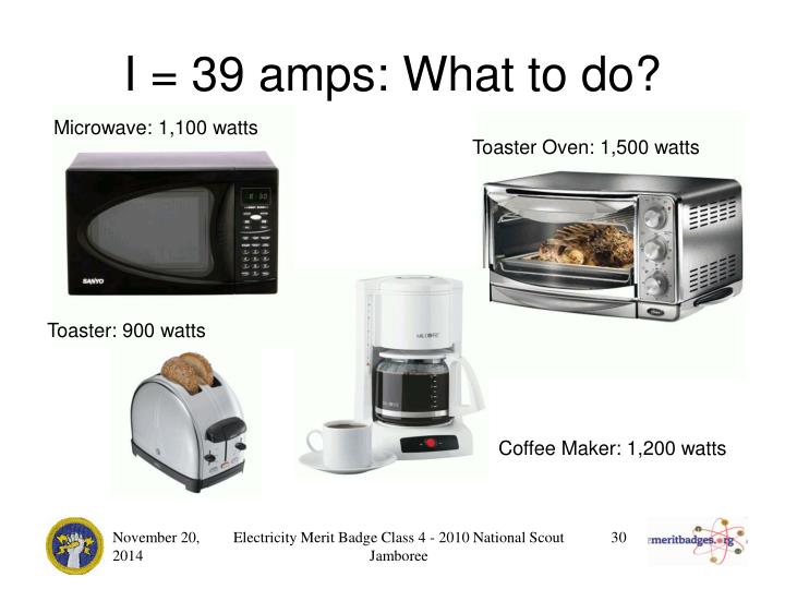 PPT - Electricity Merit Badge Class 4 – Safety at Home PowerPoint How Many Amps Does A 1500 Watt Microwave Use