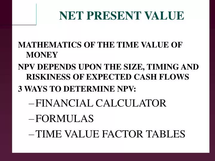 net present value n.