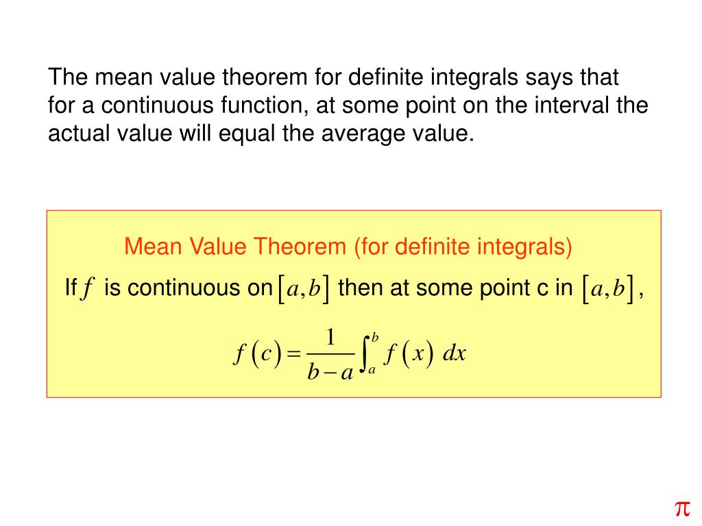 Ppt Mean Value Theorem For Definite Integrals Powerpoint Presentation Id6867345 9378