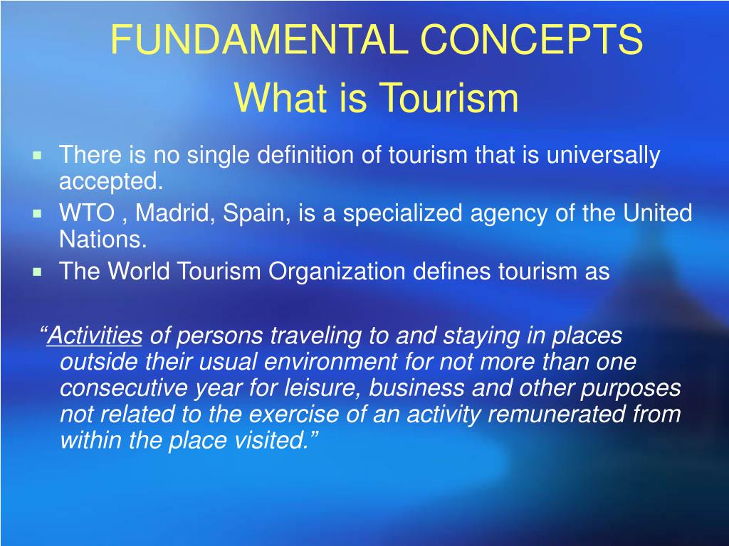 tourism terms and concepts