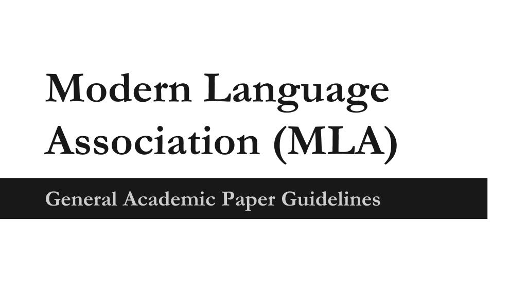 PPT Modern Language Association (MLA) PowerPoint Presentation, free