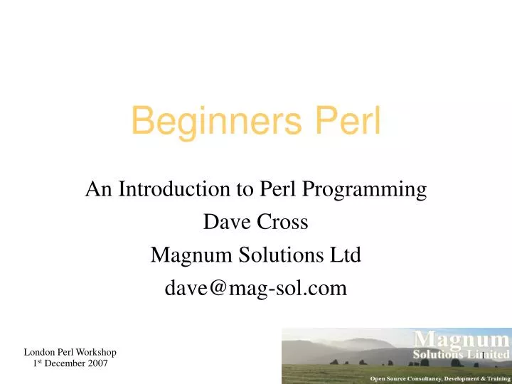 PPT - Beginners Perl PowerPoint Presentation, free download - ID:6869468