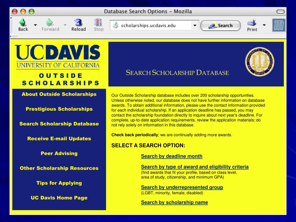 PPT Undergraduates And Scholarships At UC Davis PowerPoint