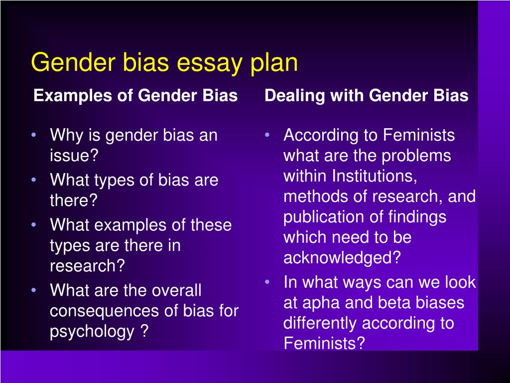gender bias essay psychology
