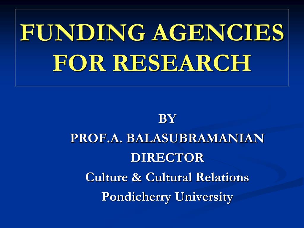 research proposal funding agencies in india