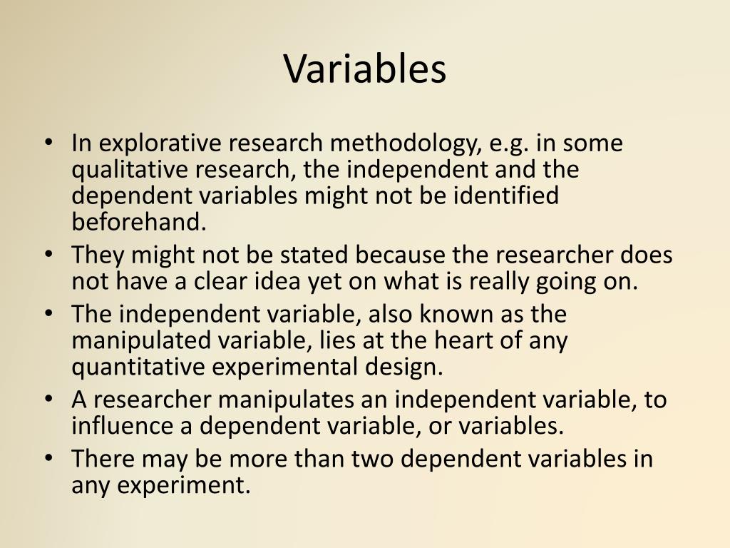example of research problem with variables