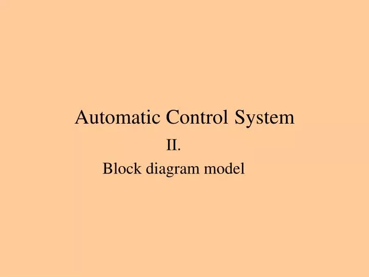 automatic control system n.
