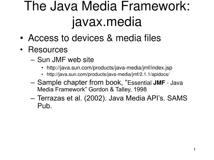 PPT The Java Media Framework javaxdia PowerPoint Presentation, free