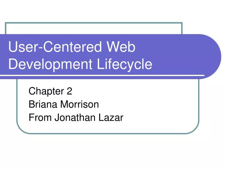 user centered web development lifecycle n.