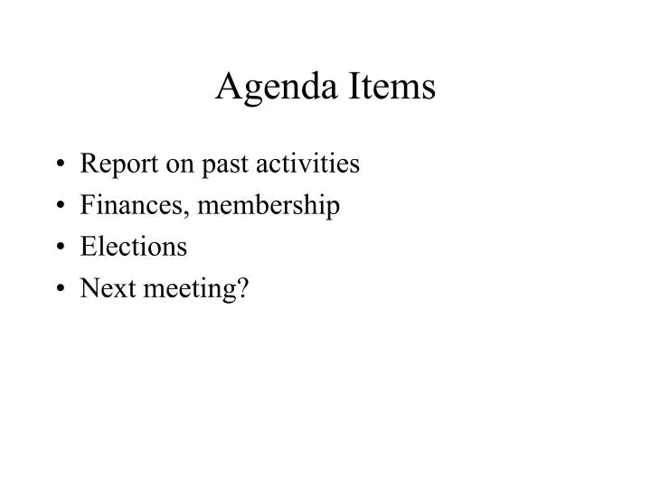 agenda items n.